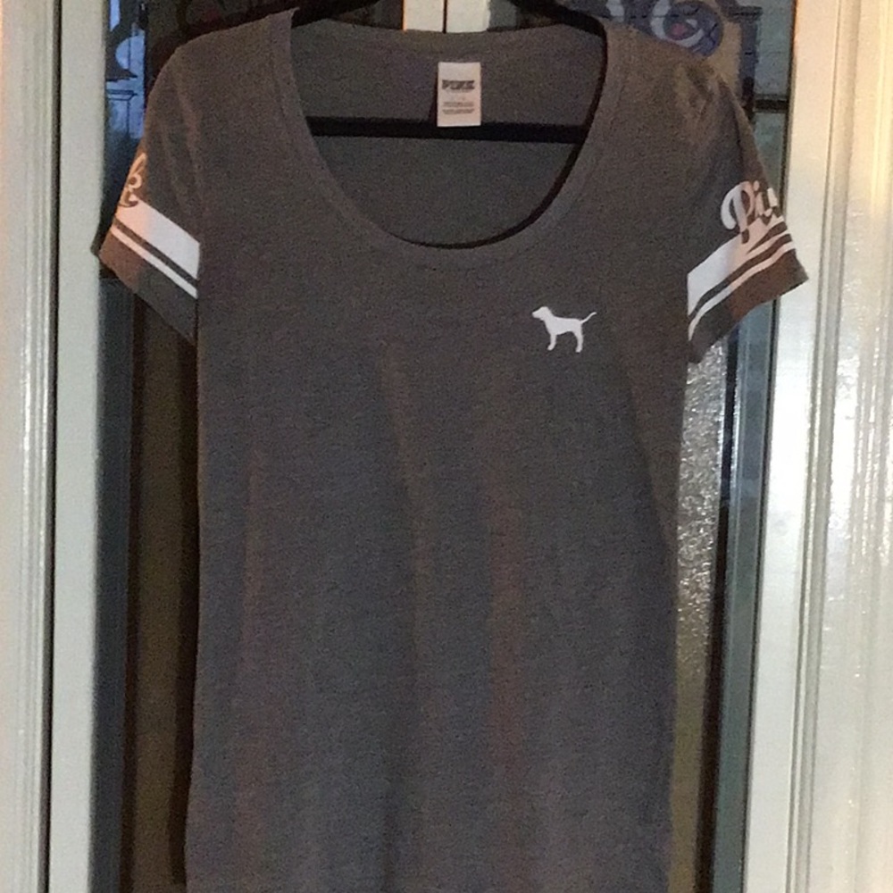 Women’s VS PINK brand gray tee, size large